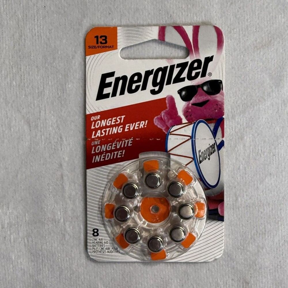 Energizer (8-Pack) Sz 13‎ Made in USA (8) Hearing Aid Batteries NEW